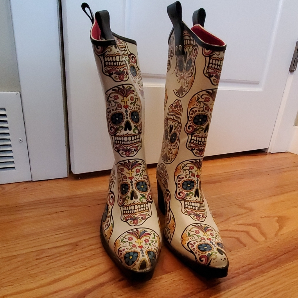 Blazin Roxx dia de los muertos rain boots